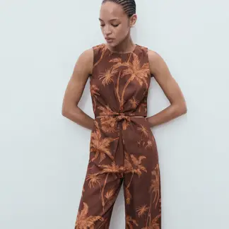 MANGO - Enterizo Mujer Largo con Estampado