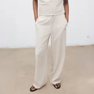 MANGO - Pantalón Recto Mujer Tiro medio