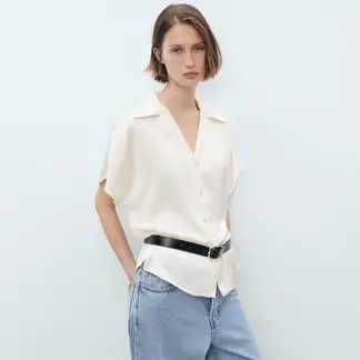MANGO - Camisa Mujer Manga corta