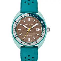 BULOVA - Reloj Hombre Snorkel. Relojes Silicona Verde 98B446