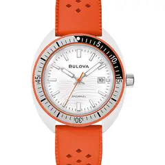 BULOVA - Reloj Hombre Snorkel. Relojes Silicona Naranja 98B448