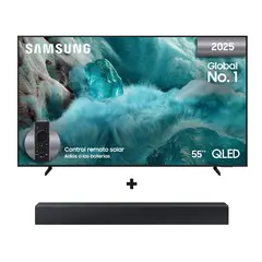 SAMSUNG - Combo Televisor + Barra | 55 pulgadas QLED 4K F-QN55Q7FAAKXZ | Barra de sonido HWC400