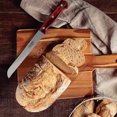 TRAMONTINA - Cuchillo 7" Para pan Polywood con hoja de acero inoxidable y mango de madera