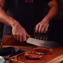 TRAMONTINA - Cuchillo 10" para carne Churrasco Black de acero inoxidable y mango de madera
