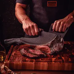 TRAMONTINA - Cortador Multiuso Churrasco Black de acero inoxidable y mango de madera