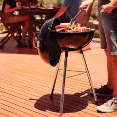 TRAMONTINA - Grill a carbón TCP-450L con tapa de acero esmaltado y termómetro