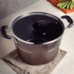 TRAMONTINA - Olla Sicilia de Aluminio con Antiadherente Avellana 24 cm y 5,7 L