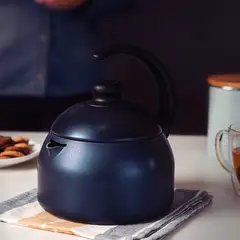 TRAMONTINA - Tetera de aluminio Con Antiadherente Azul de 1,9 L