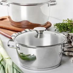 TRAMONTINA - Olla honda Allegra de acero inoxidable 24 cm y 5,7 L