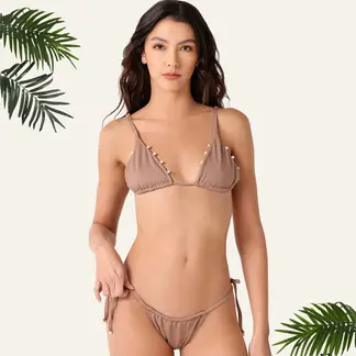 BAHIA MARIA X FALABELLA - Top de vestido de baño Perlas