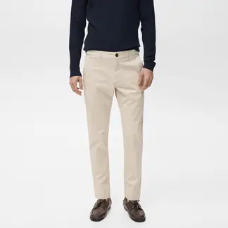 MANGO - Pantalón de drill Hombre Tapered de Algodón