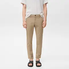 MANGO - Pantalón de drill Hombre Tapered de Algodón