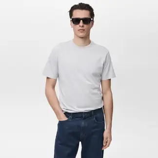 MANGO - Camiseta Hombre Manga corta Slim fit de Algodón