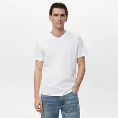 MANGO - Camiseta Hombre Manga corta Slim fit de Algodón