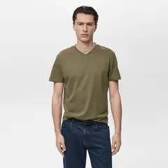 MANGO - Camiseta Hombre Manga corta Slim fit de Algodón