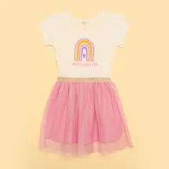 YAMP - Vestido Para Niña Tutu Manga corta de Algodón