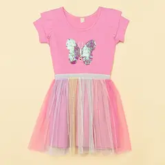 YAMP - Vestido Para Niña Tutu Manga corta de Algodón