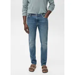 MANGO - Jean 5 Bolsillos Hombre Slim de Algodón