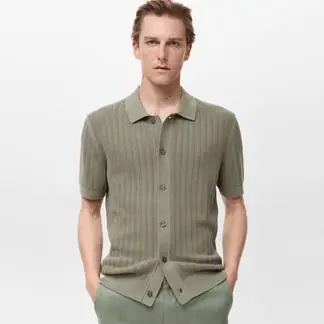 MANGO - Camisa Hombre Manga corta Regular fit