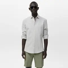 MANGO - Camisa Hombre de Rayas Manga larga de Algodón
