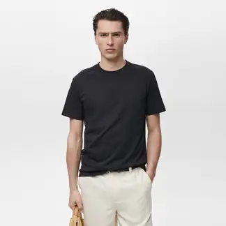 MANGO - Camiseta Hombre Manga corta Slim fit de Algodón