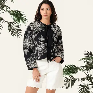 BAHIA MARIA X FALABELLA - Chaqueta Mujer con Estampado de Algodón