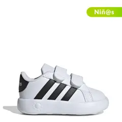 ADIDAS - Tenis moda Grand Court para Niño con Velcro