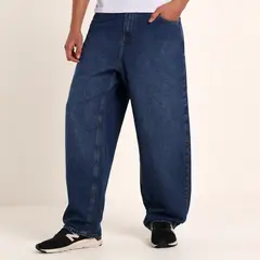 BEARCLIFF - Jean 5 Bolsillos Hombre Baggy Algodón Largo 32