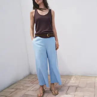 MANGO - Pantalón Crop Mujer Tiro medio
