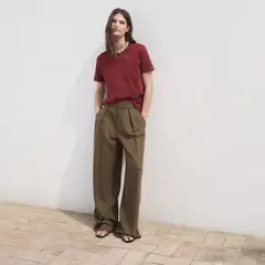 MANGO - Camiseta Mujer Manga corta de Algodón