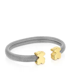 TOUS - Pulsera Esclava De Oro 14 Kt Y Acero 12 Mm Icon Mesh