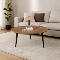 MICA - Mesa de Centro Atrio en Color Café ¿ Diseño Moderno 40×80×80 cm