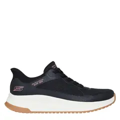 SKECHERS - Tenis Slip Ins Moda Bobs Squad 4 Staple Look Mujer Negros