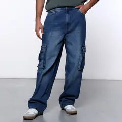 DENIMLAB - Jean Cargo Hombre Recto Largo 32