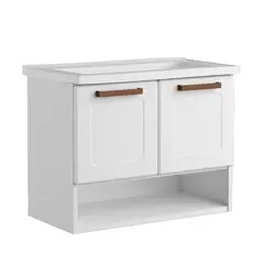 BERTOLINI - Mueble de Baño Moderno en Acero al Carbon (Incluye Lavamanos) 67 x 70 x 382 cm
