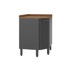 BERTOLINI - Mueble Inferior de Cocina Esquinero Moderno Estilo en Acero 89 x 26 cm
