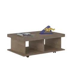 BERTOLINI - Mesa de Centro Moderna Rectangular en Aglomerado MDP 90 x 35 x 59 cm - Mueble