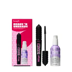 BENEFIT - Set de maquillaje rostro Ready' N Unready Pestañina Badgalbang + Aceite desmaquillante Get unlbocked Incluye 3 Productos