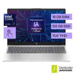 HP - Portátil | Intel Core Ultra 7| 16 GB RAM | 512 GB SSD Almacenamiento| 15.6 pulgadas | Windows 11 Home |15-Fd2078La | Computador portátil