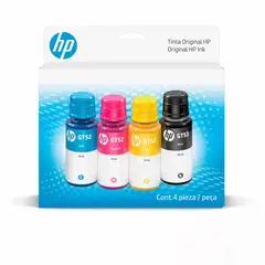 HP - Kit de botellas de Tinta X 4 GT53 | GT52 Negro | Color Original