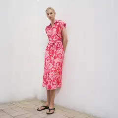 MANGO - Vestido Medio con Flores para Mujer