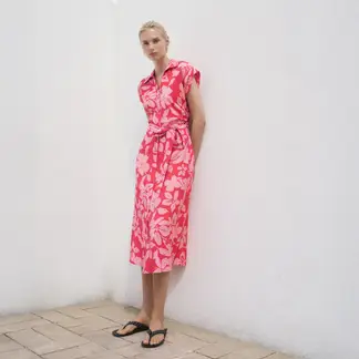 MANGO - Vestido Medio con Flores para Mujer