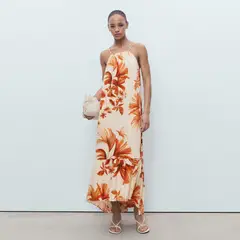 MANGO - Vestido Largo con Estampado para Mujer