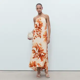 MANGO - Vestido Largo con Estampado para Mujer