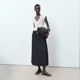 MANGO - Blusa Mujer con Puntos Manga corta