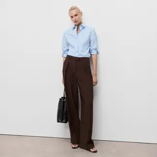 MANGO - Camisa Mujer Manga larga de Algodón