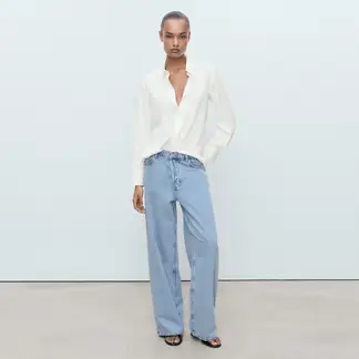 MANGO - Camisa Mujer Manga larga
