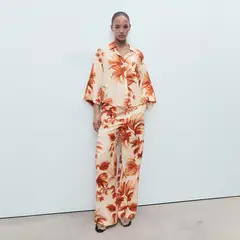 MANGO - Camiseta Mujer con Estampado Manga 3/4