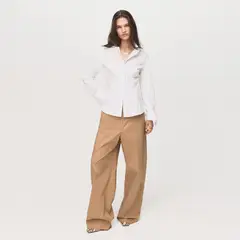 MANGO - Camisa Mujer Manga larga de Algodón