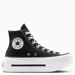 CONVERSE - Tenis con plataforma Moda Chuck Taylor All Star Lift Double Stack Unisex Negros